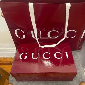 Gucci Burgundy Shoe Box and Bag
